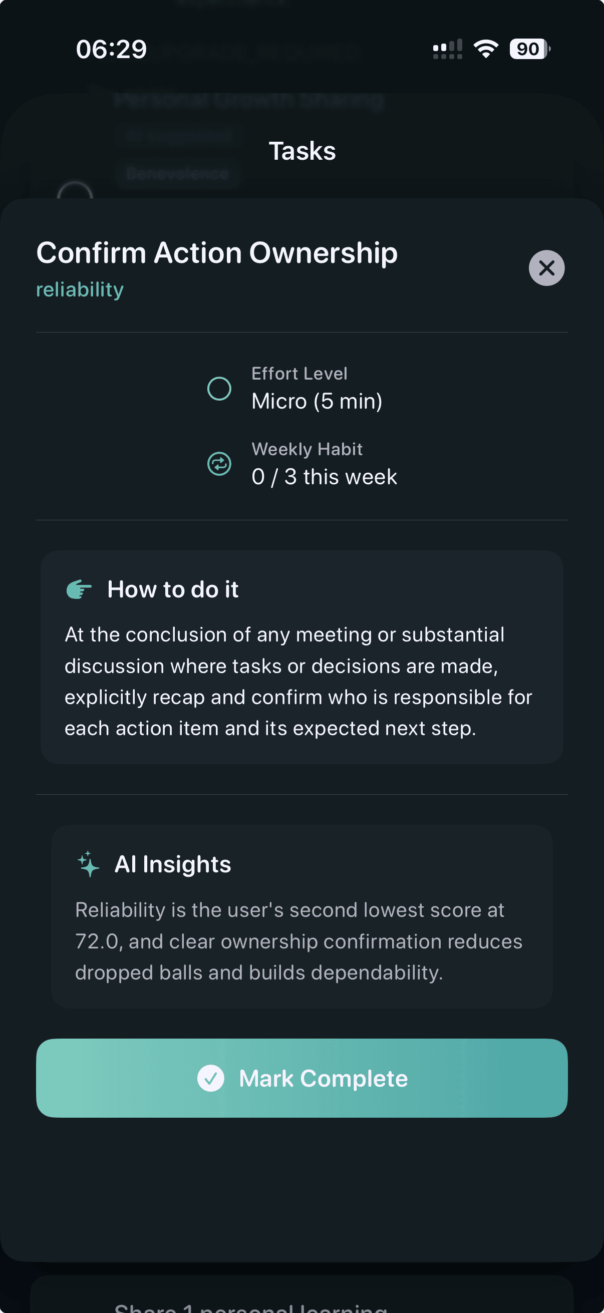 TrustLoop Task Detail - Confirm action ownership